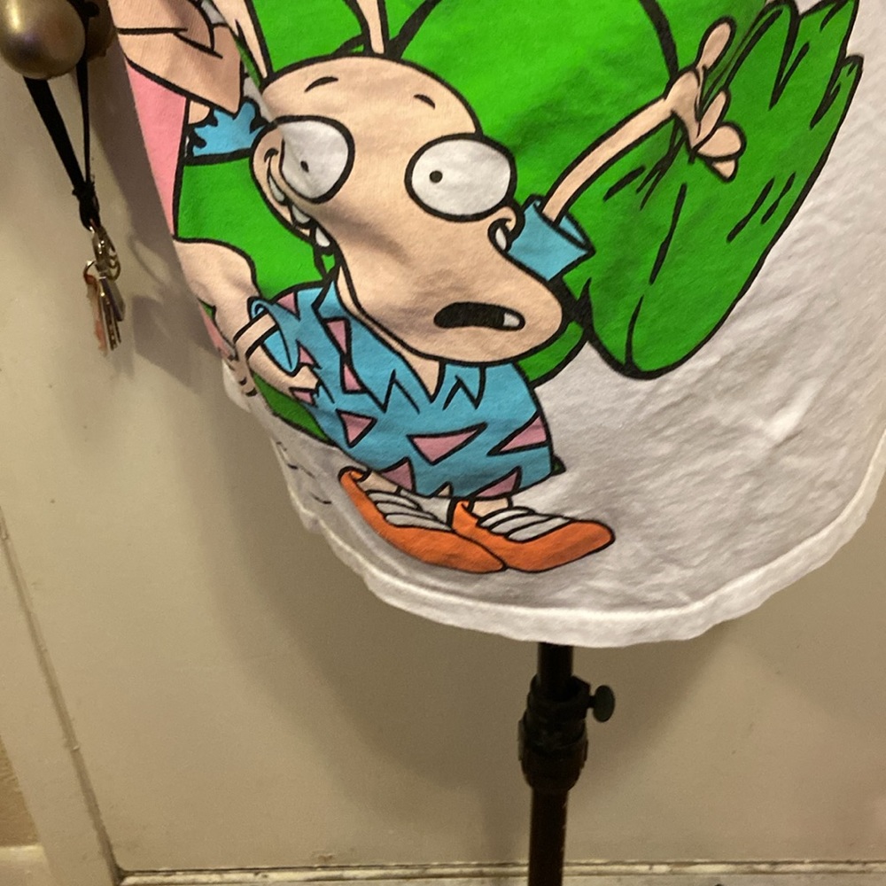 Vintage White T-Shirt Nickelodeon XL Short Sleeves w/Cartoon Characters - Picture 5 of 14
